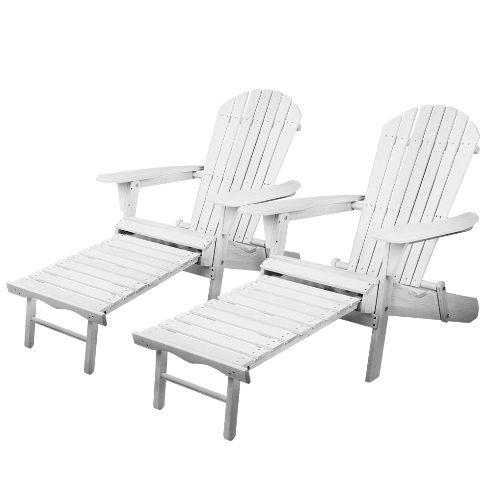 Gardeon Set of 2 Outdoor Sun Lounge Chairs Patio Furniture Lounger Beach Chair Adirondack freeshipping - Awezingly