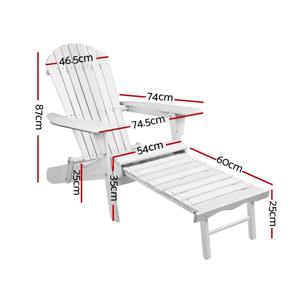 Gardeon Set of 2 Outdoor Sun Lounge Chairs Patio Furniture Lounger Beach Chair Adirondack freeshipping - Awezingly