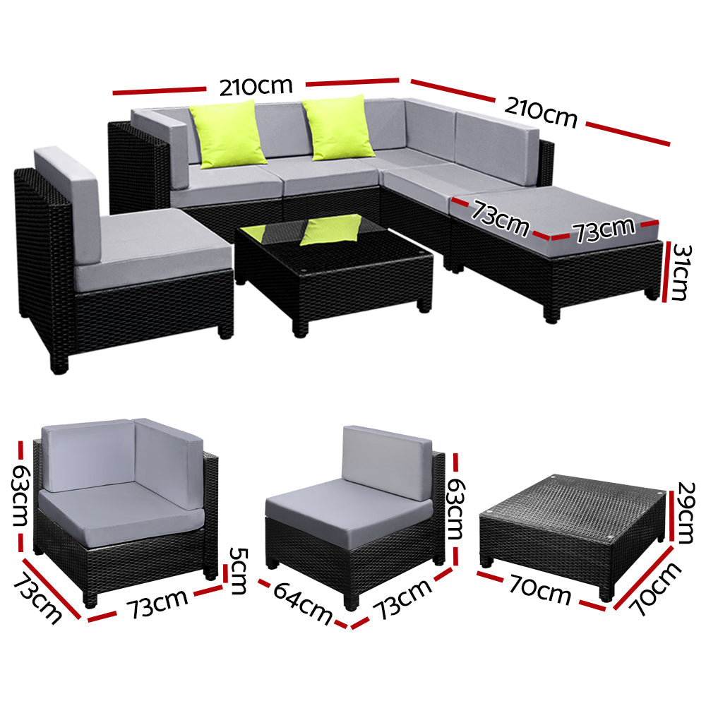 Gardeon 7PC Sofa Set Outdoor Furniture Wicker Couches Garden Patio Pool freeshipping - Awezingly