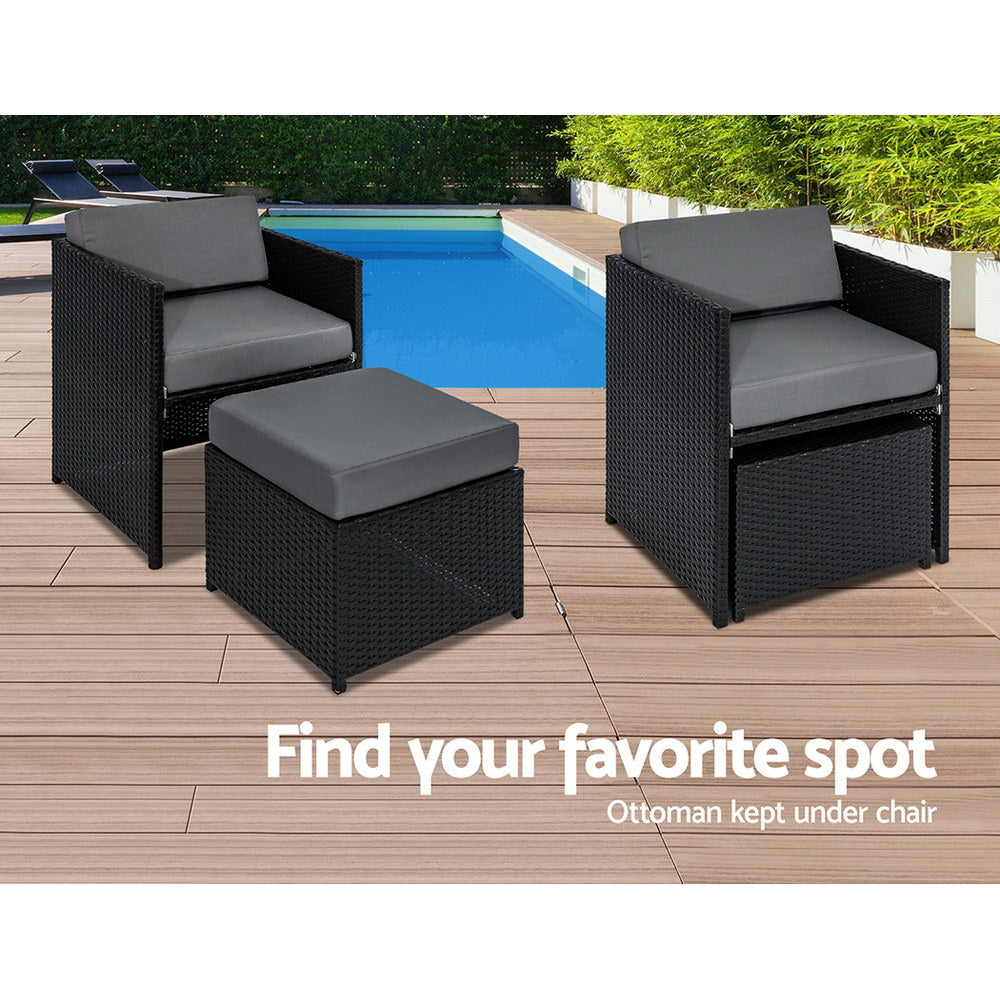 Gardeon 13 Piece Wicker Outdoor Dining Table Set freeshipping - Awezingly