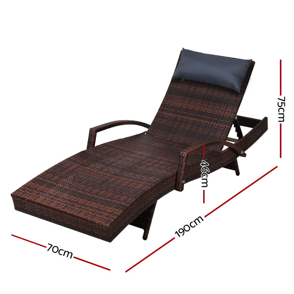 Gardeon Outdoor Sun Lounge Furniture Day Bed Wicker Pillow Sofa Set freeshipping - Awezingly