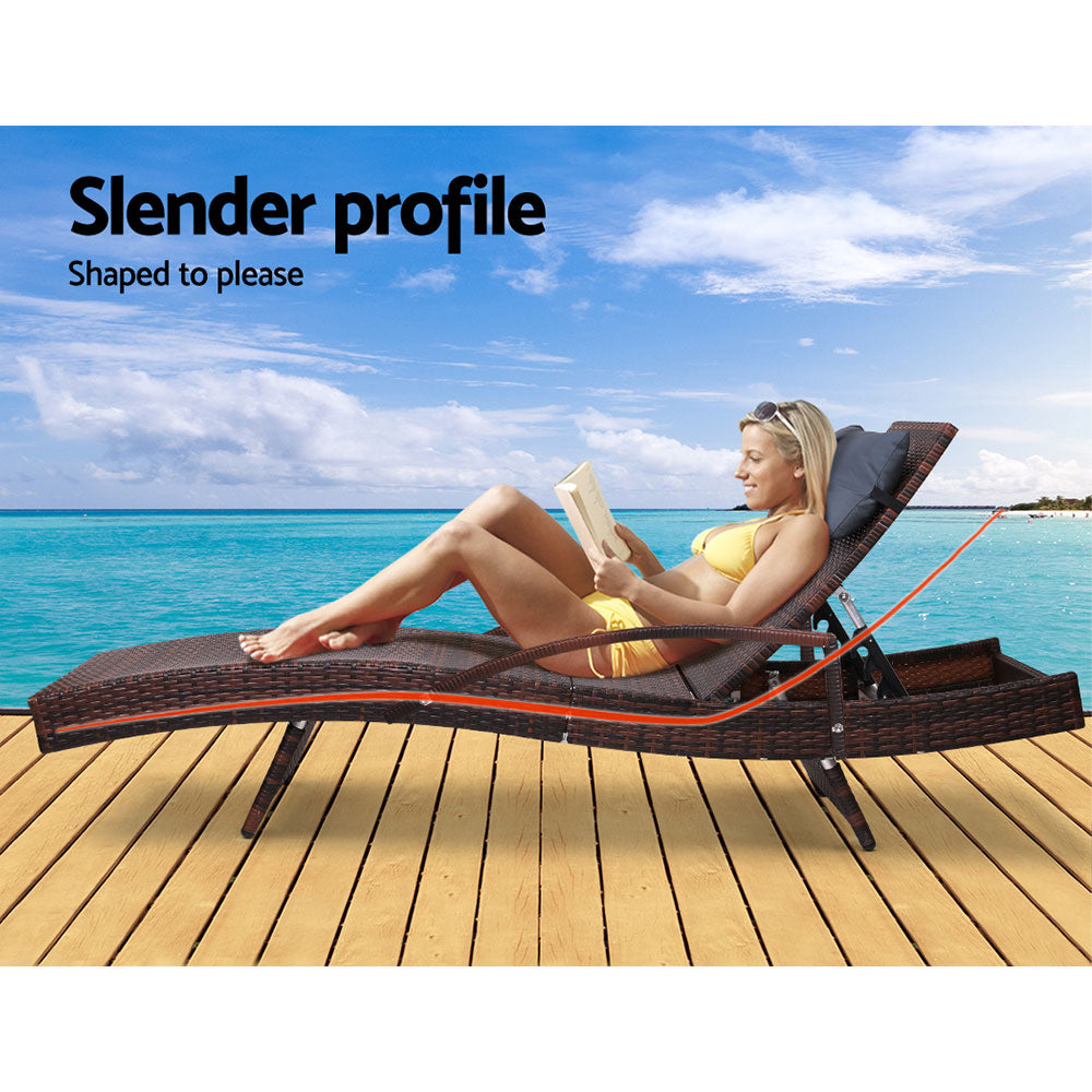 Gardeon Outdoor Sun Lounge Furniture Day Bed Wicker Pillow Sofa Set freeshipping - Awezingly