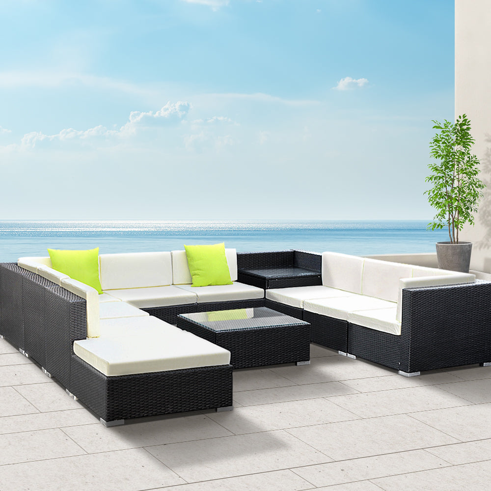 Gardeon 11PC Outdoor Furniture Sofa Set Wicker Garden Patio Lounge freeshipping - Awezingly