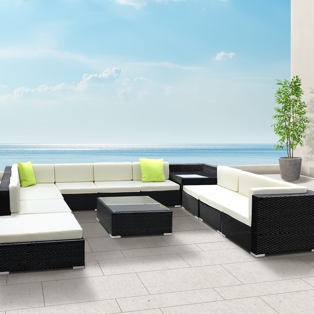 Gardeon 12PC Outdoor Furniture Sofa Set Wicker Garden Patio Lounge freeshipping - Awezingly