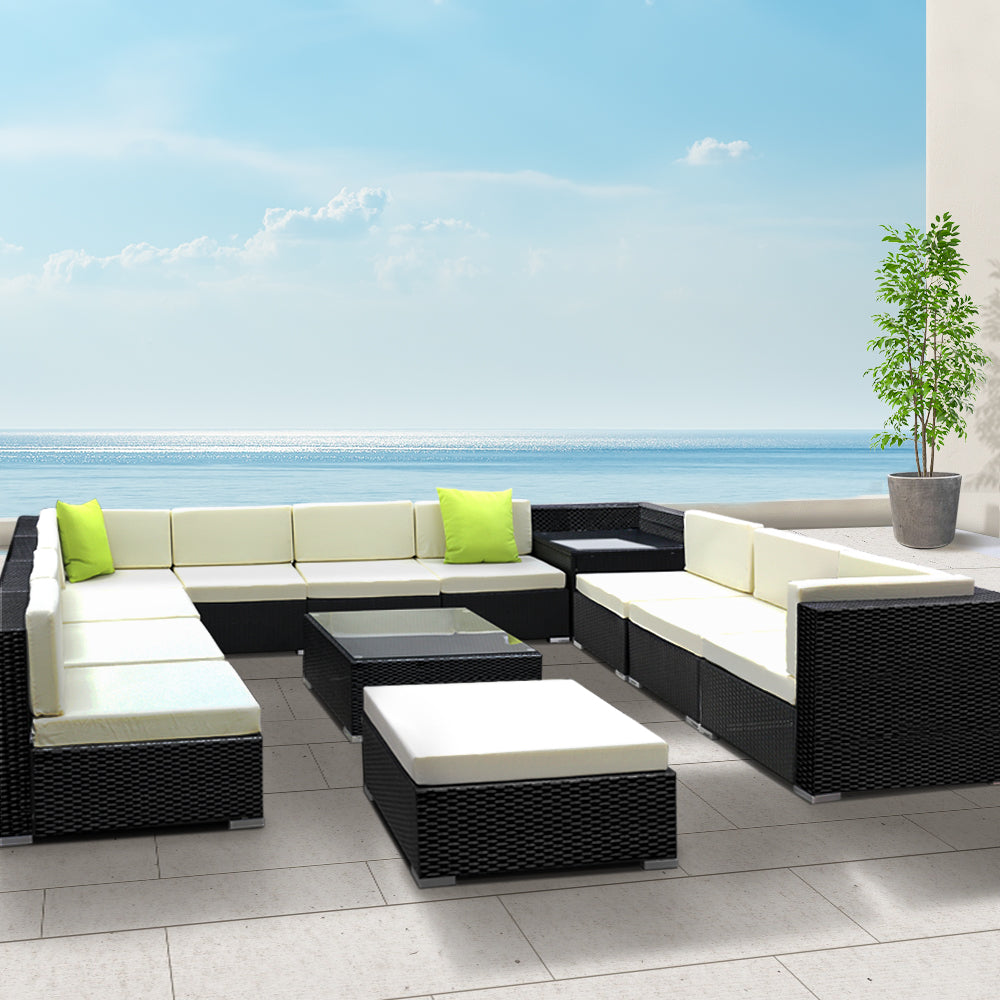 Gardeon 13PC Outdoor Furniture Sofa Set Wicker Garden Patio Lounge freeshipping - Awezingly