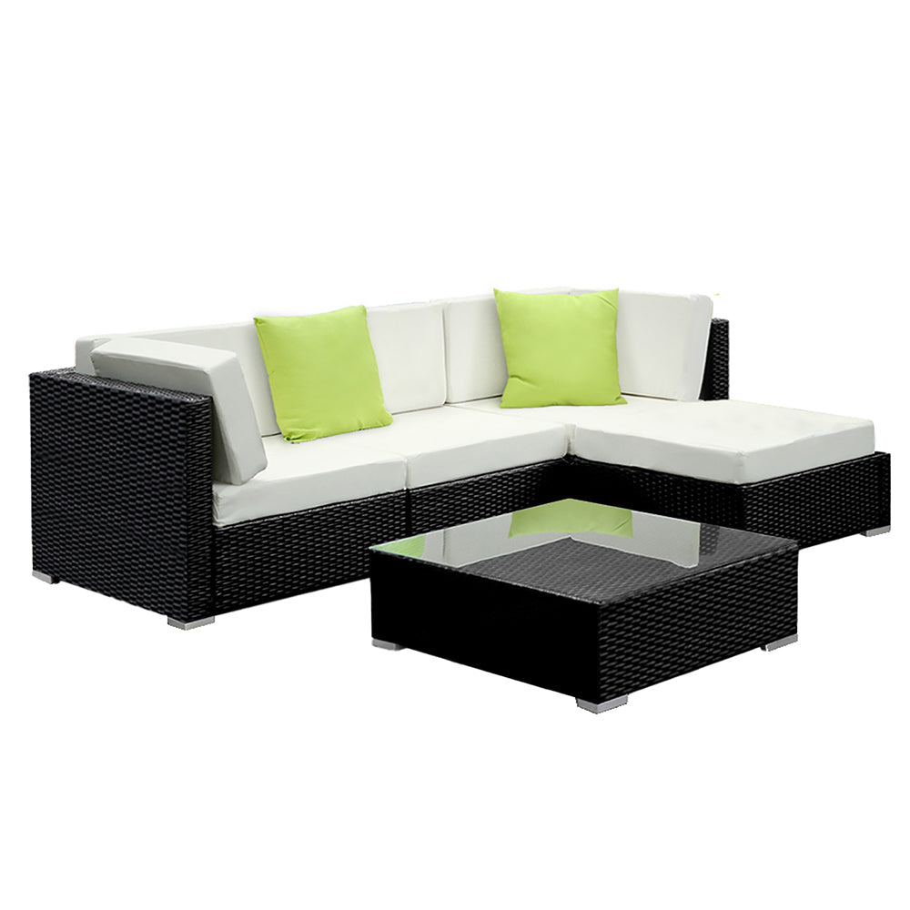 Gardeon 5PC Outdoor Furniture Sofa Set Wicker Garden Patio Pool Lounge freeshipping - Awezingly