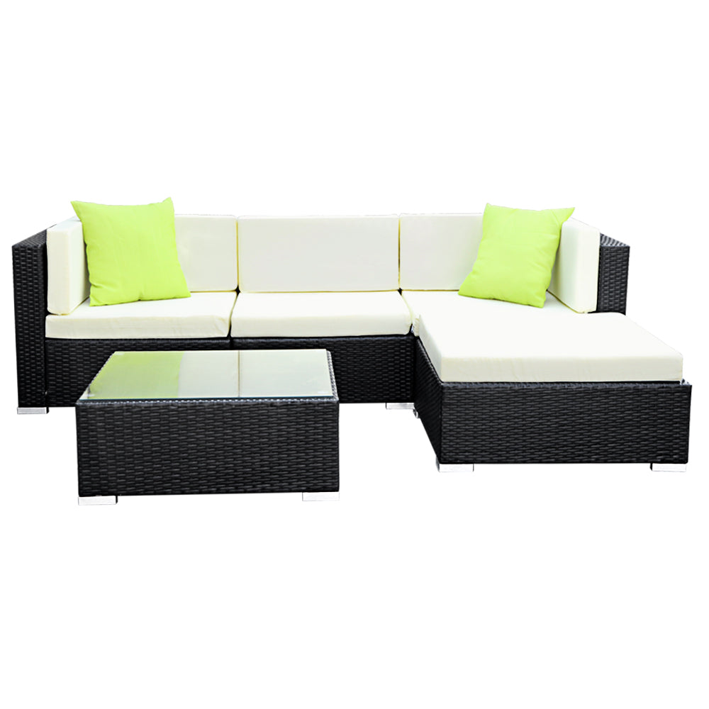 Gardeon 5PC Outdoor Furniture Sofa Set Wicker Garden Patio Pool Lounge freeshipping - Awezingly