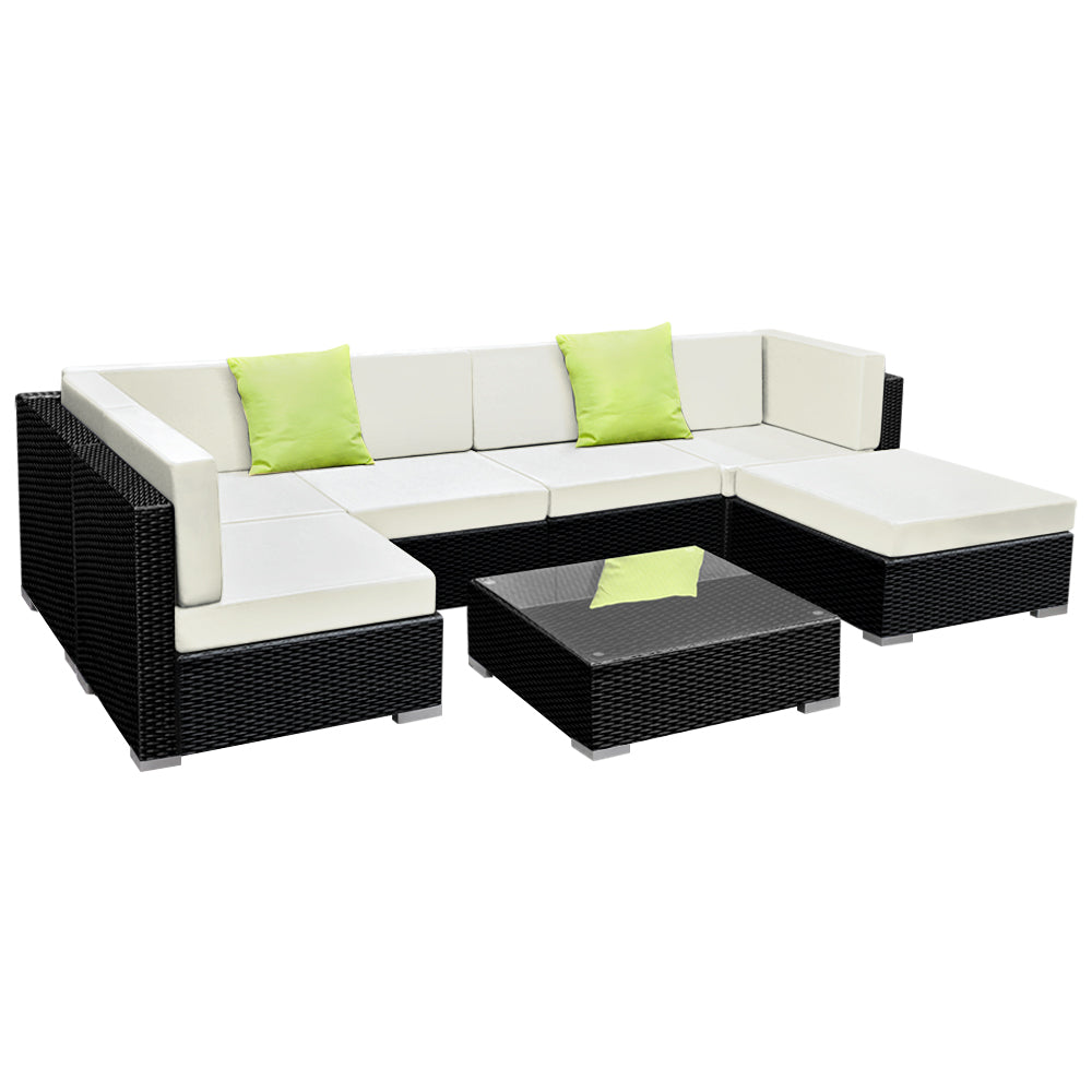 Gardeon 7PC Outdoor Furniture Sofa Set Wicker Garden Patio Pool Lounge freeshipping - Awezingly