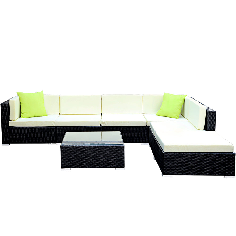 Gardeon 7PC Outdoor Furniture Sofa Set Wicker Garden Patio Pool Lounge freeshipping - Awezingly