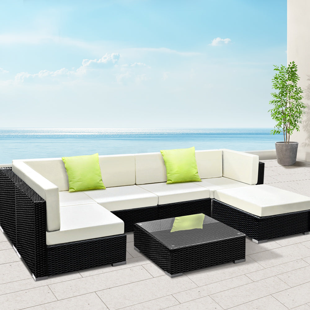 Gardeon 7PC Outdoor Furniture Sofa Set Wicker Garden Patio Pool Lounge freeshipping - Awezingly