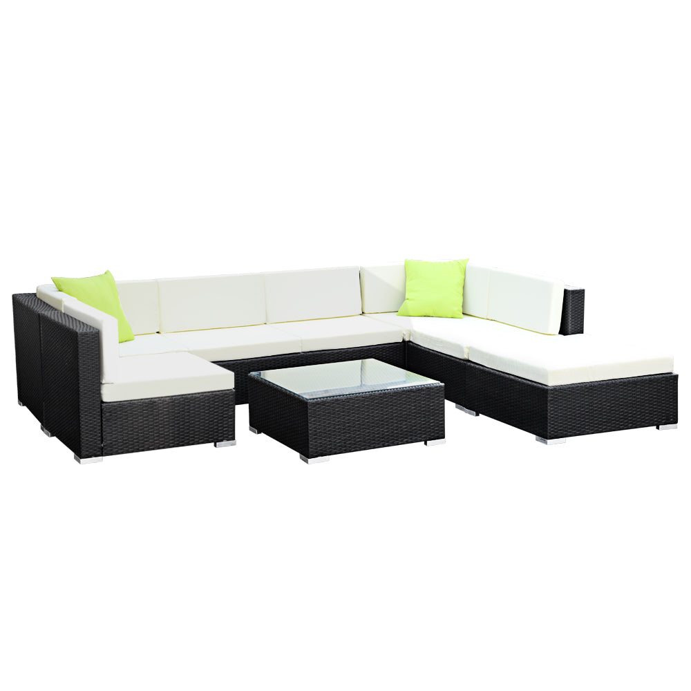 Gardeon 8PC Sofa Set with Storage Cover Outdoor Furniture Wicker freeshipping - Awezingly