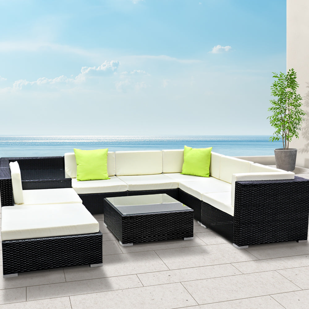 Gardeon 9PC Outdoor Furniture Sofa Set Wicker Garden Patio Pool Lounge freeshipping - Awezingly