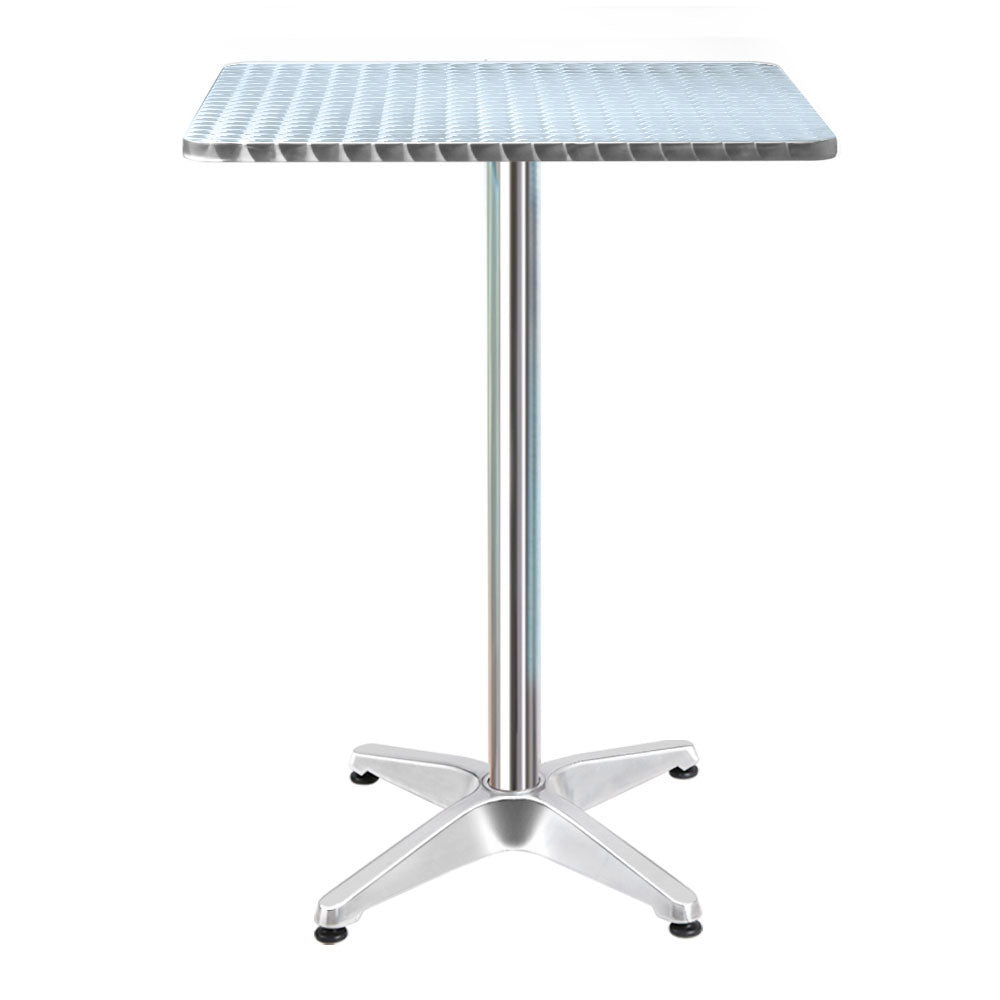 Bar Table Outdoor Furniture Adjustable Aluminium Pub Cafe Indoor Square Gardeon freeshipping - Awezingly