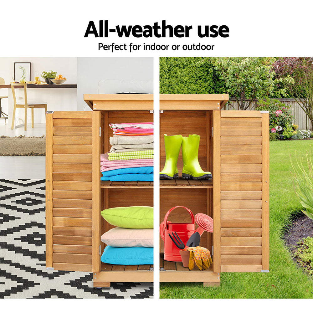 Gardeon Portable Wooden Garden Storage Cabinet freeshipping - Awezingly