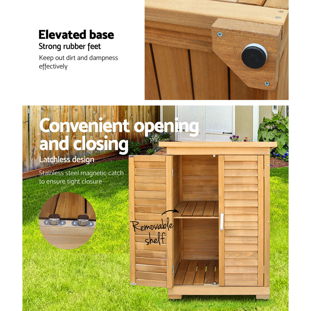 Gardeon Portable Wooden Garden Storage Cabinet freeshipping - Awezingly