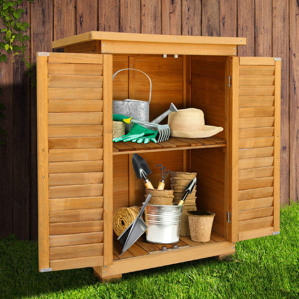 Gardeon Portable Wooden Garden Storage Cabinet freeshipping - Awezingly