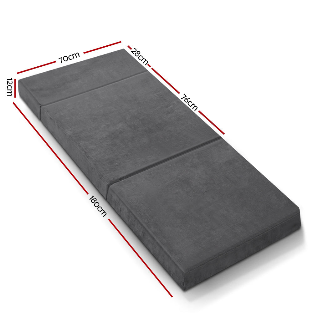 Giselle Bedding Folding Foam Portable Mattress Grey freeshipping - Awezingly