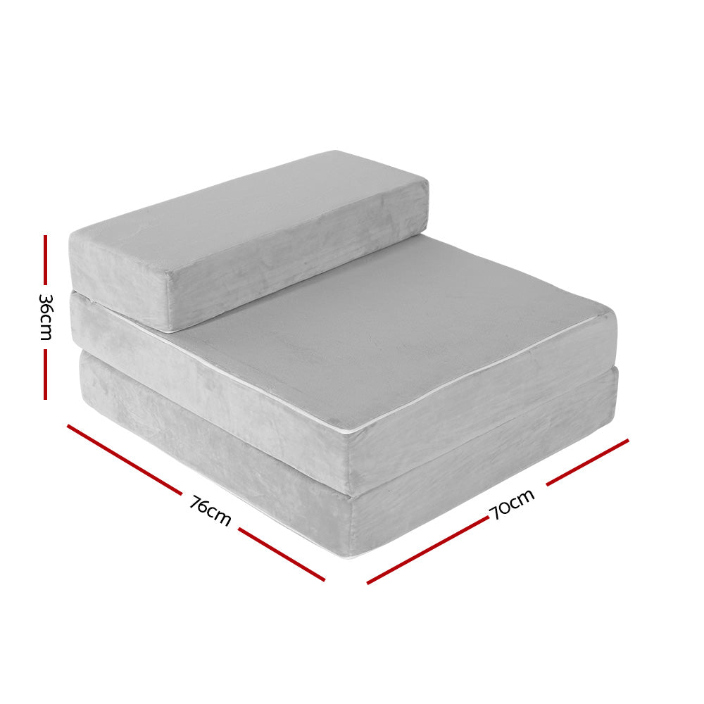 Giselle Bedding Folding Foam Mattress - Light Grey freeshipping - Awezingly