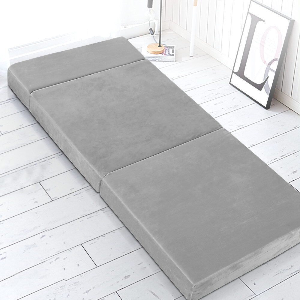 Giselle Bedding Folding Foam Mattress - Light Grey freeshipping - Awezingly