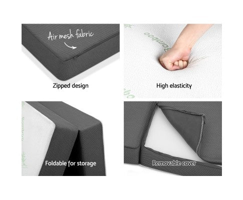 Giselle Bedding Folding Foam Portable Mattress Bamboo Fabric freeshipping - Awezingly