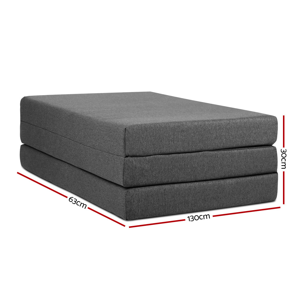 Giselle Bedding Double Size Folding Foam Mattress Portable Bed Mat Dark Grey freeshipping - Awezingly