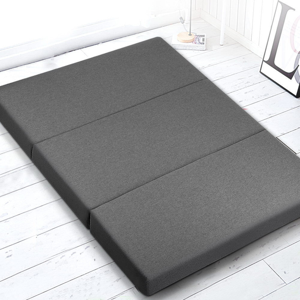 Giselle Bedding Double Size Folding Foam Mattress Portable Bed Mat Dark Grey freeshipping - Awezingly