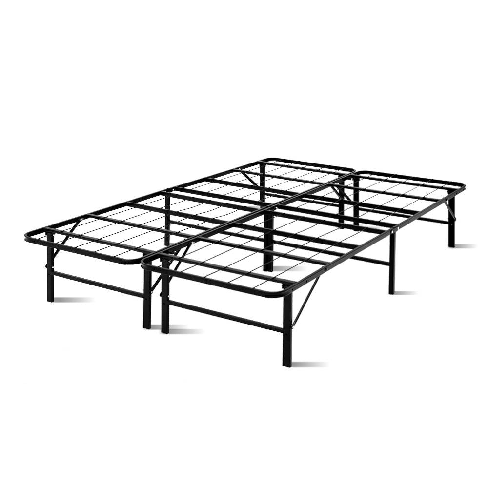 Artiss Foldable Double Metal Bed Frame - Black freeshipping - Awezingly