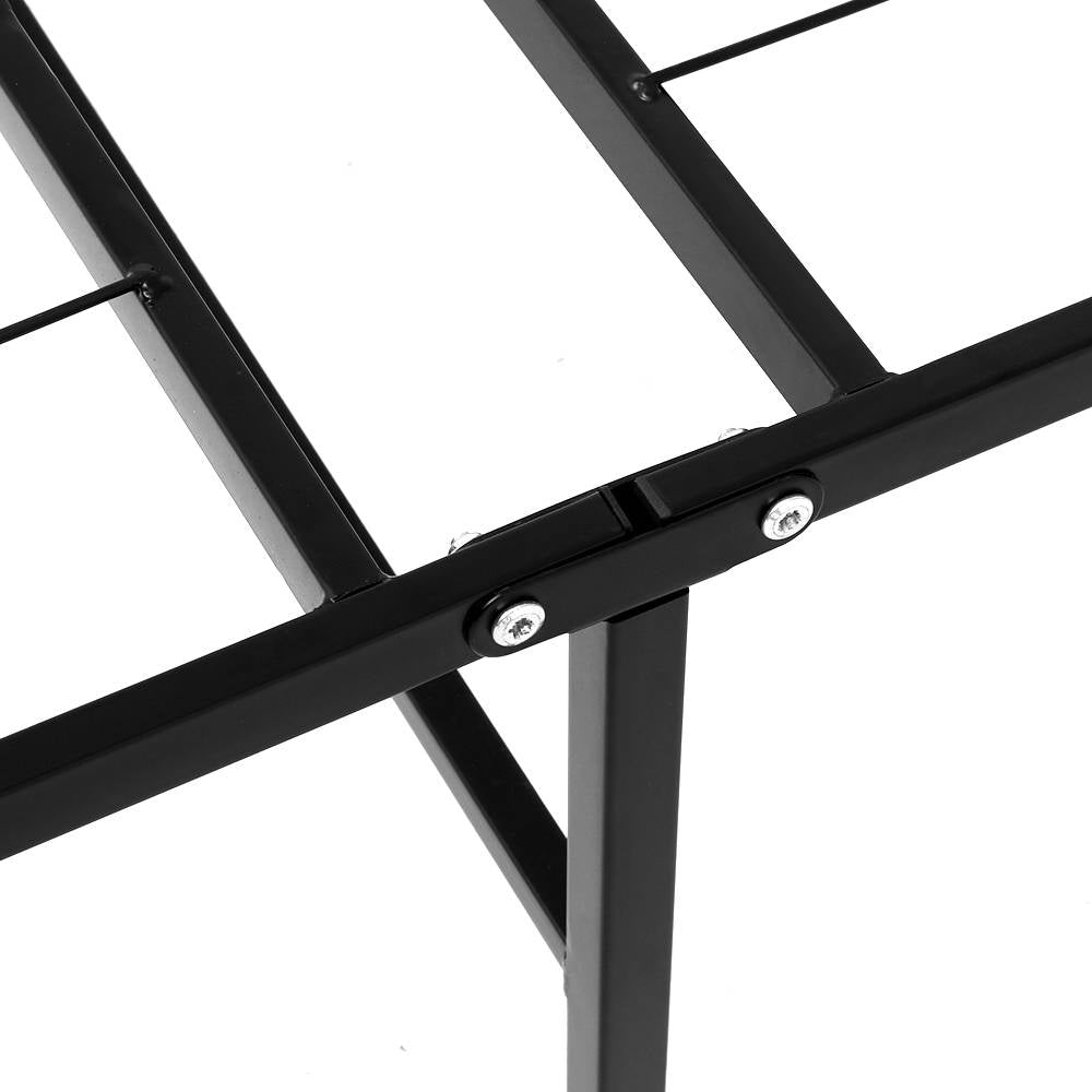 Artiss Foldable Double Metal Bed Frame - Black freeshipping - Awezingly