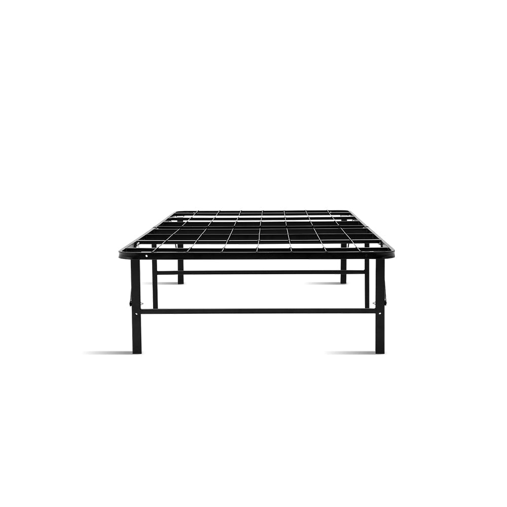 Artiss Foldable Single Metal Bed Frame - Black freeshipping - Awezingly