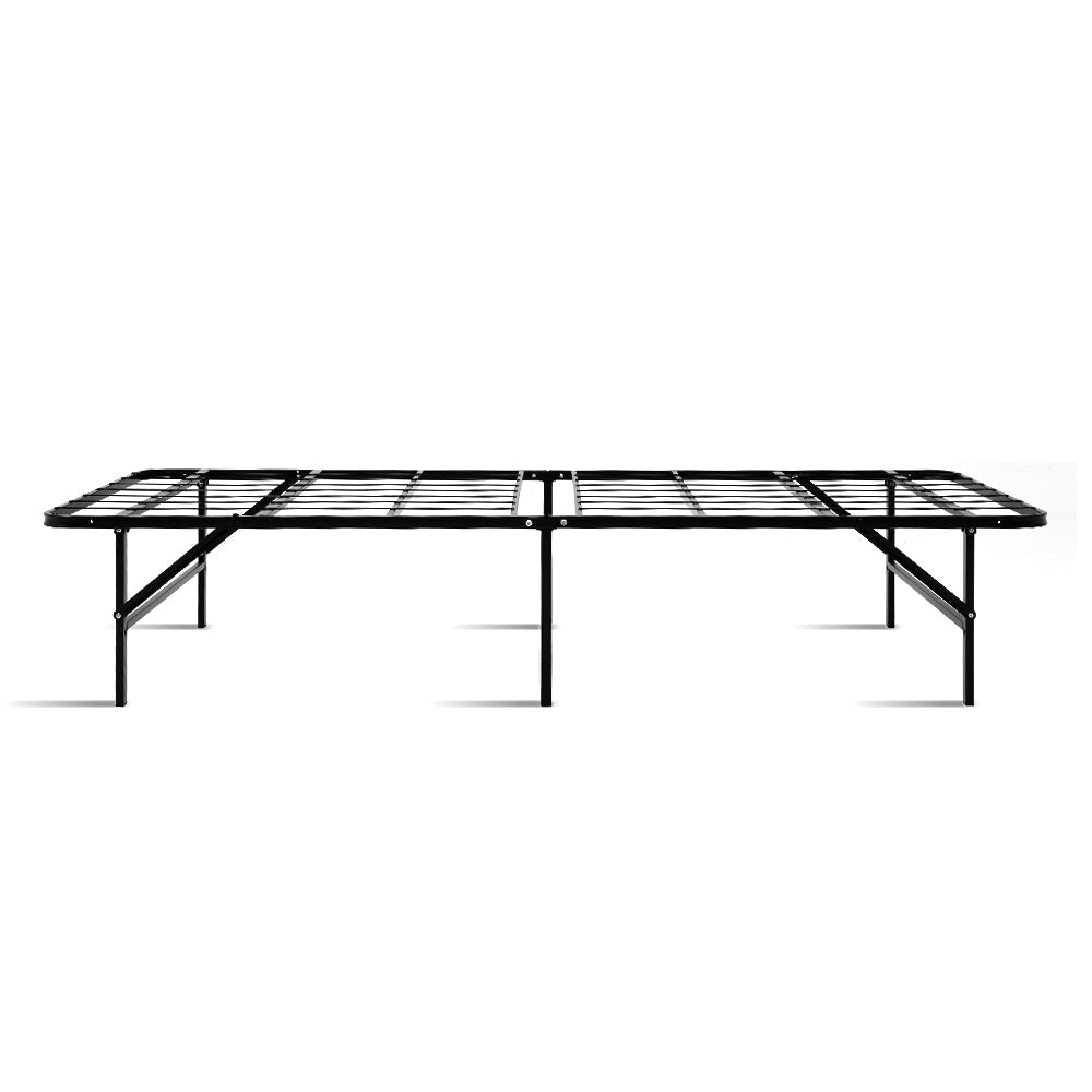 Artiss Foldable Single Metal Bed Frame - Black freeshipping - Awezingly