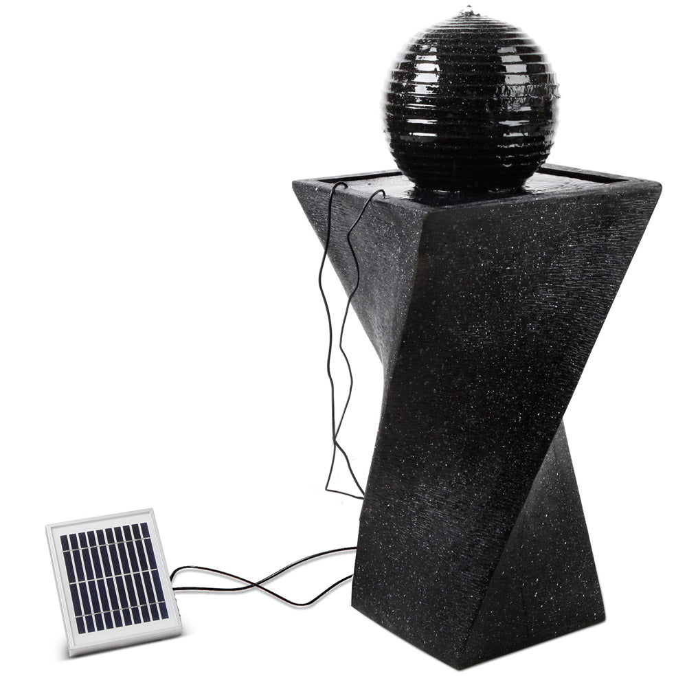 Gardeon Solar Powered Water Fountain Twist Design with Lights freeshipping - Awezingly