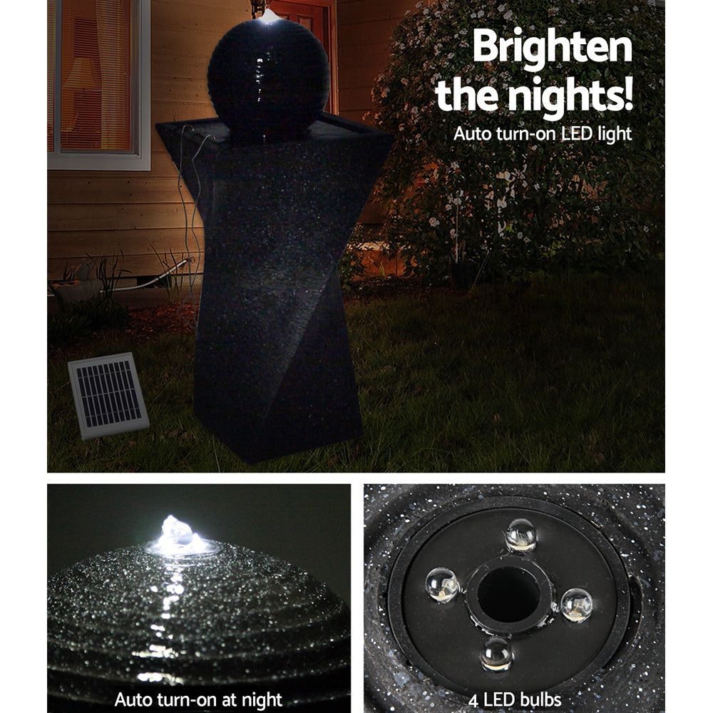 Gardeon Solar Powered Water Fountain Twist Design with Lights freeshipping - Awezingly