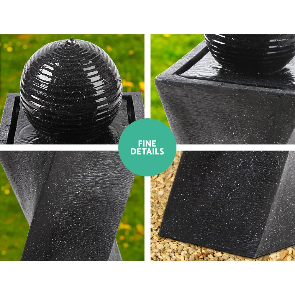 Gardeon Solar Powered Water Fountain Twist Design with Lights freeshipping - Awezingly