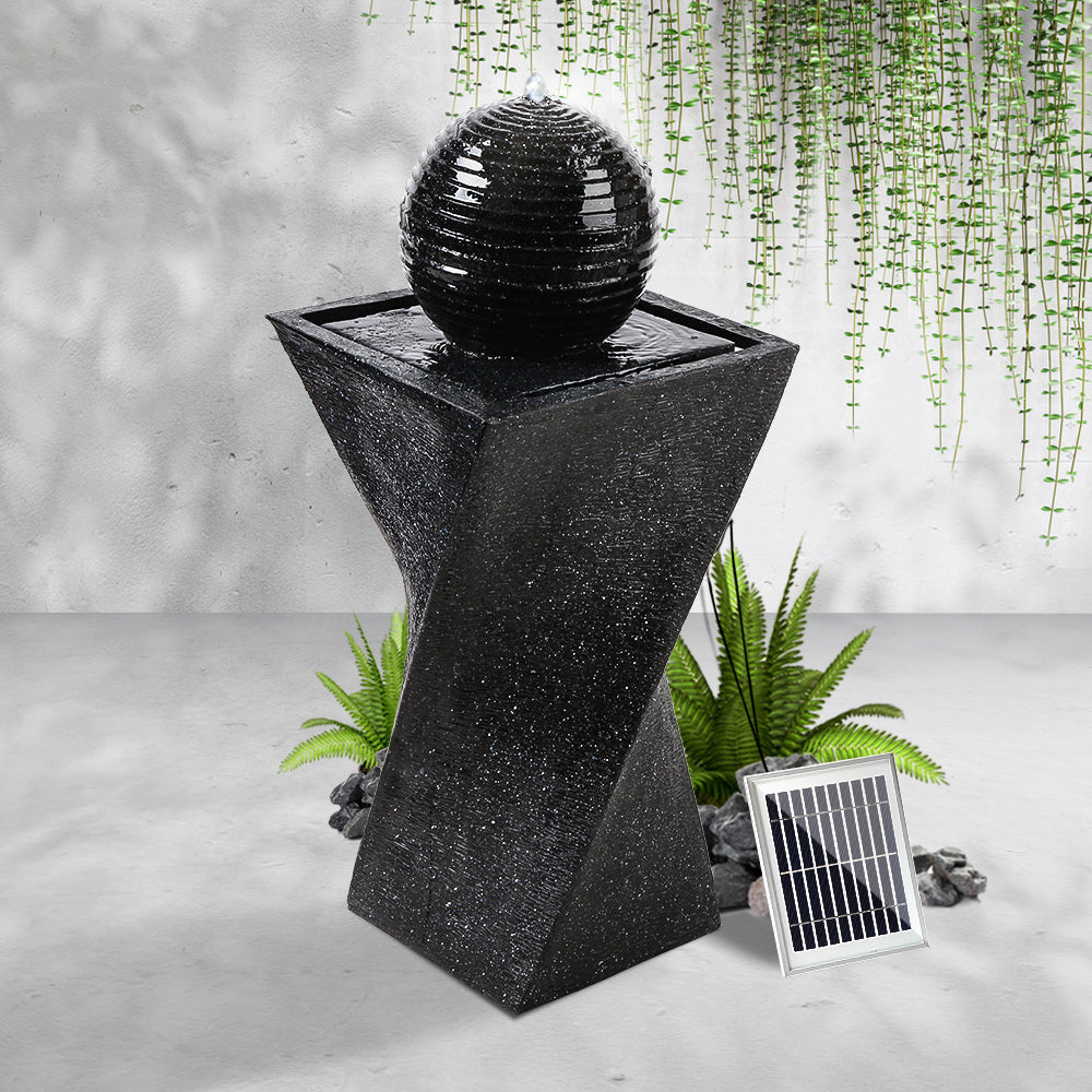 Gardeon Solar Powered Water Fountain Twist Design with Lights freeshipping - Awezingly