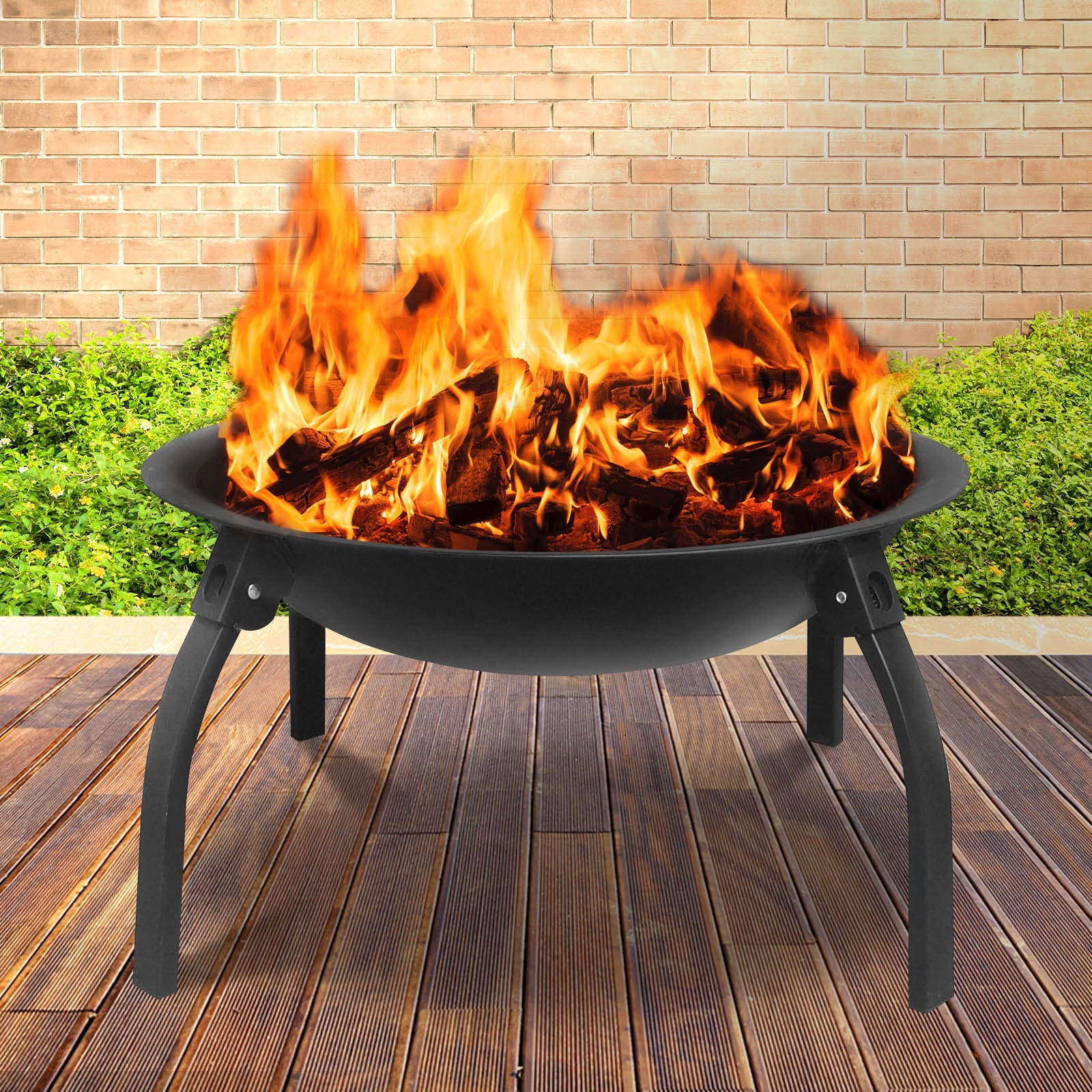 Grillz 22 Inch Portable Foldable Outdoor Fire Pit Fireplace freeshipping - Awezingly