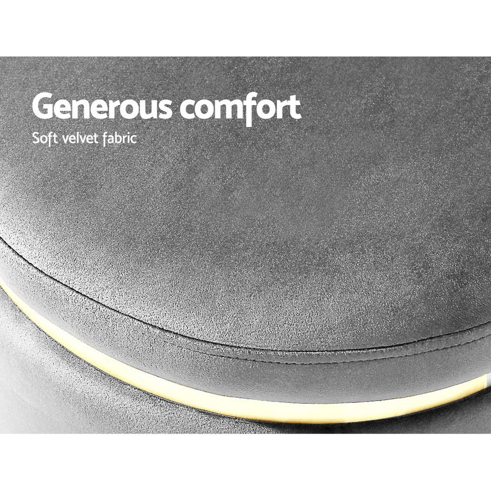 Round Velvet Ottoman Foot Stool Foot Rest Pouffe Padded Seat Bedroom Footstool freeshipping - Awezingly