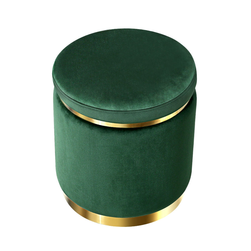 Ottoman Round Velvet Foot Stool Foot Rest Pouffe Padded Seat Pouf Home Decor freeshipping - Awezingly