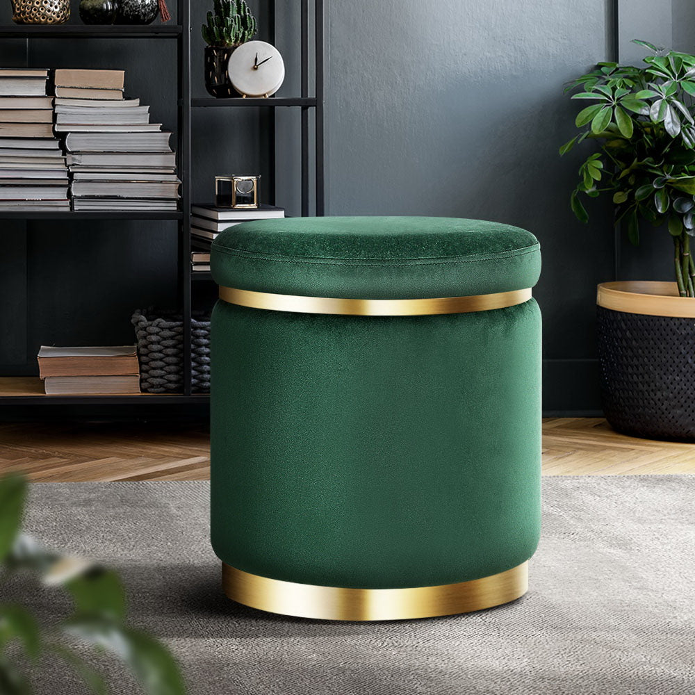 Ottoman Round Velvet Foot Stool Foot Rest Pouffe Padded Seat Pouf Home Decor freeshipping - Awezingly