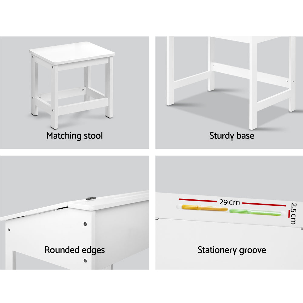 Keezi Kids Table and Chairs Set Children Drawing Writing Desk Storage