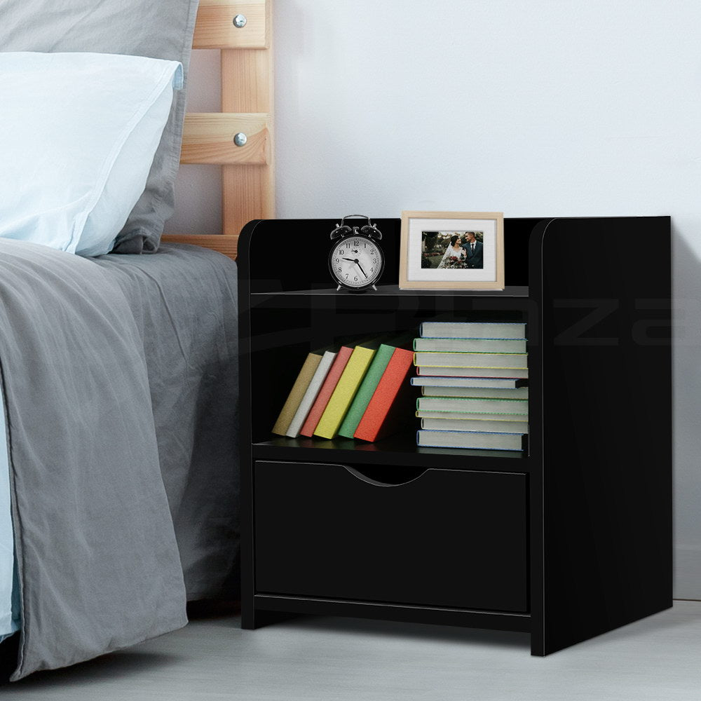 Artiss Bedside Table Drawer - Black freeshipping - Awezingly