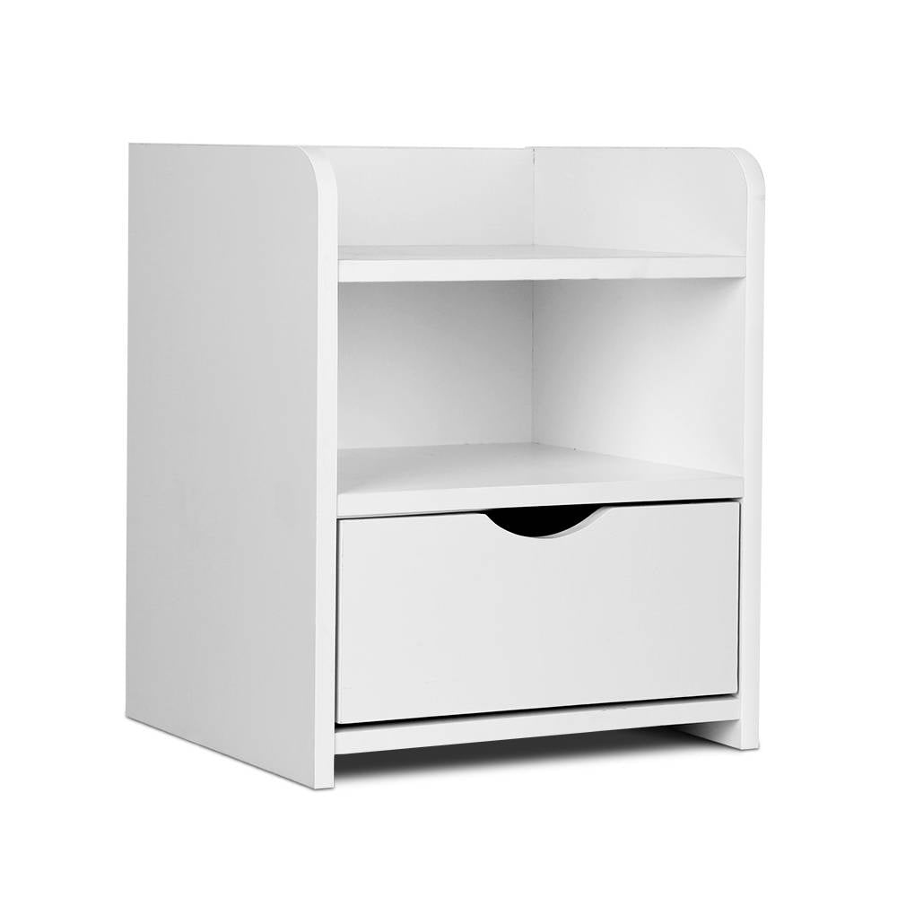 Artiss Bedside Table Drawer - White freeshipping - Awezingly