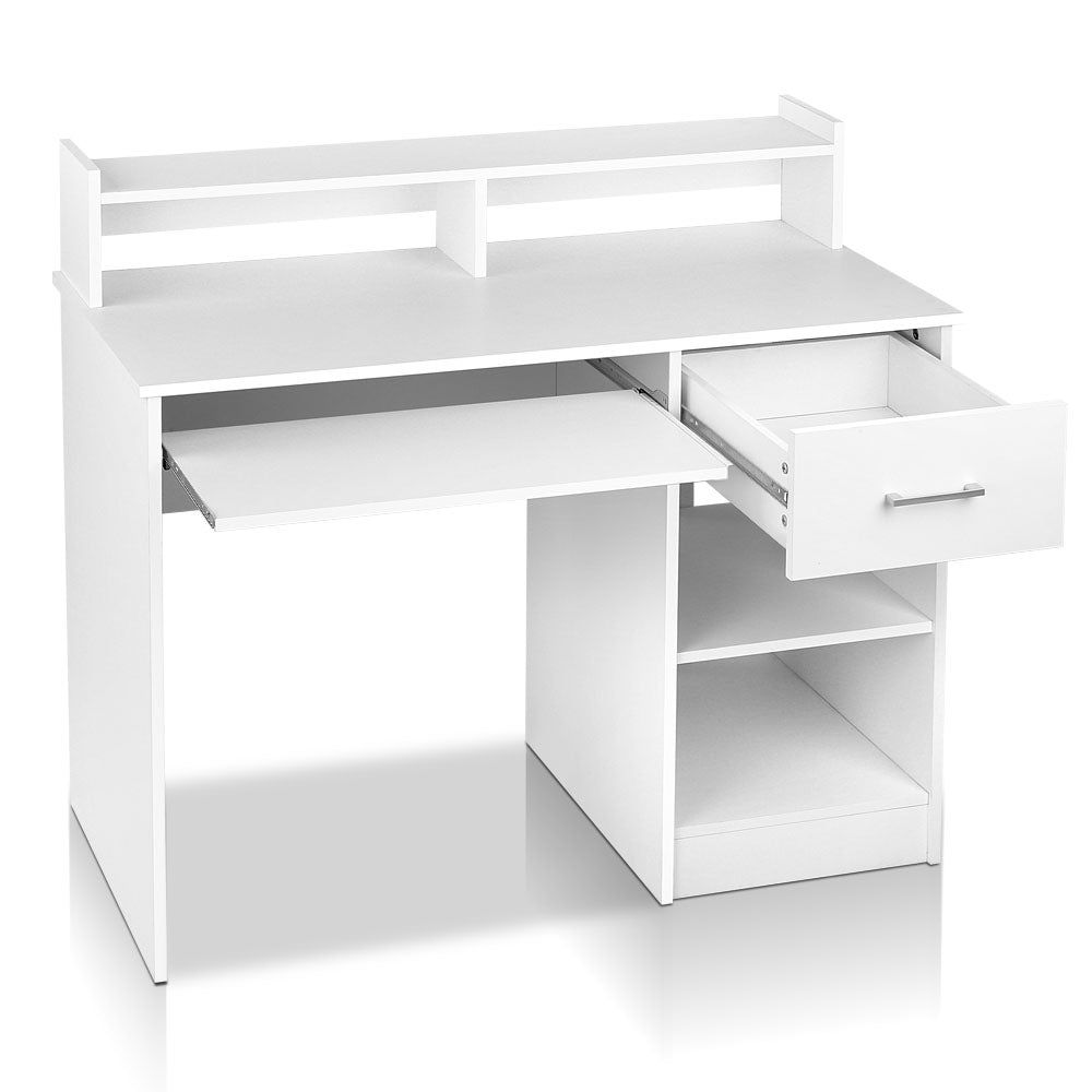 Artiss Office Computer Desk with Storage - White freeshipping - Awezingly