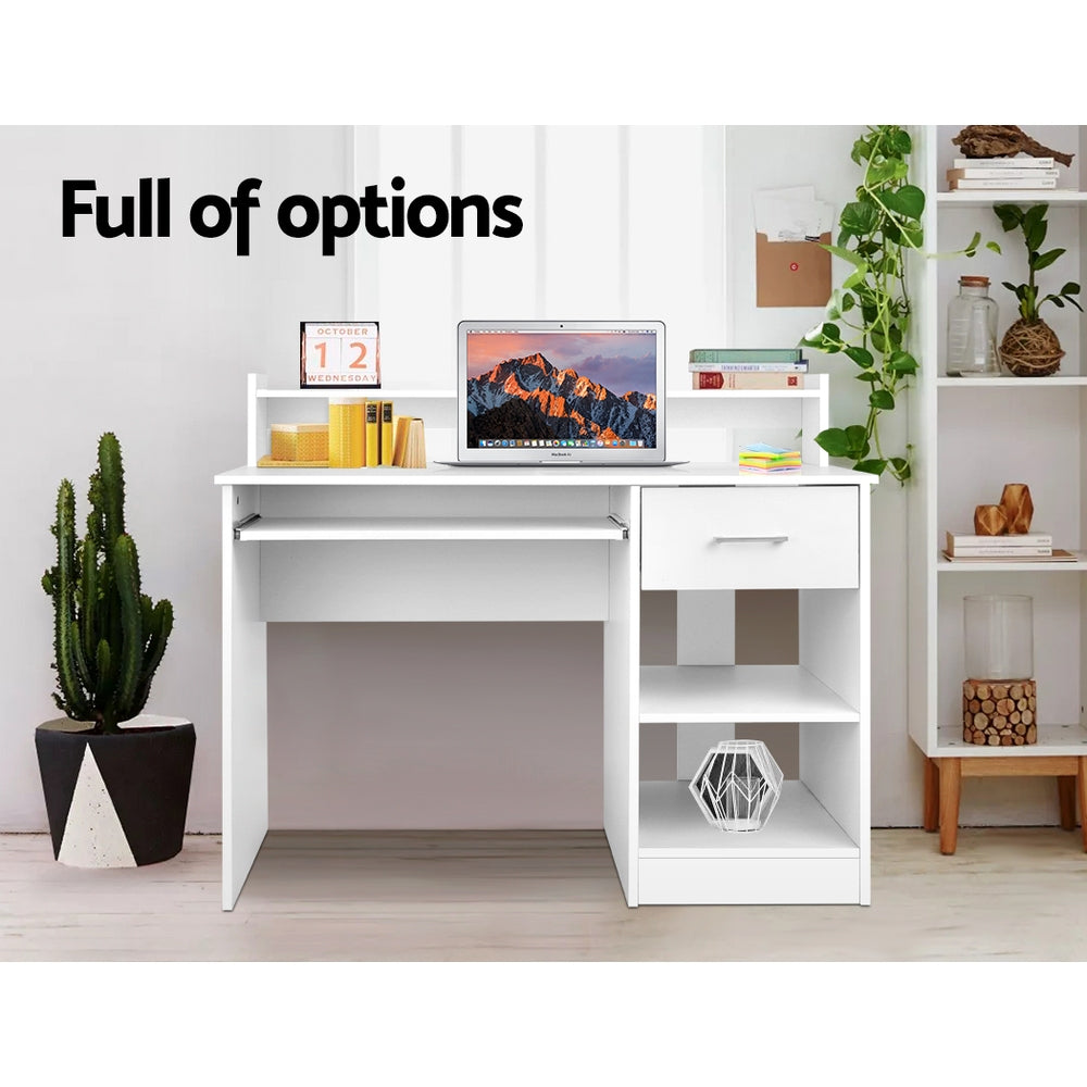 Artiss Office Computer Desk with Storage - White freeshipping - Awezingly