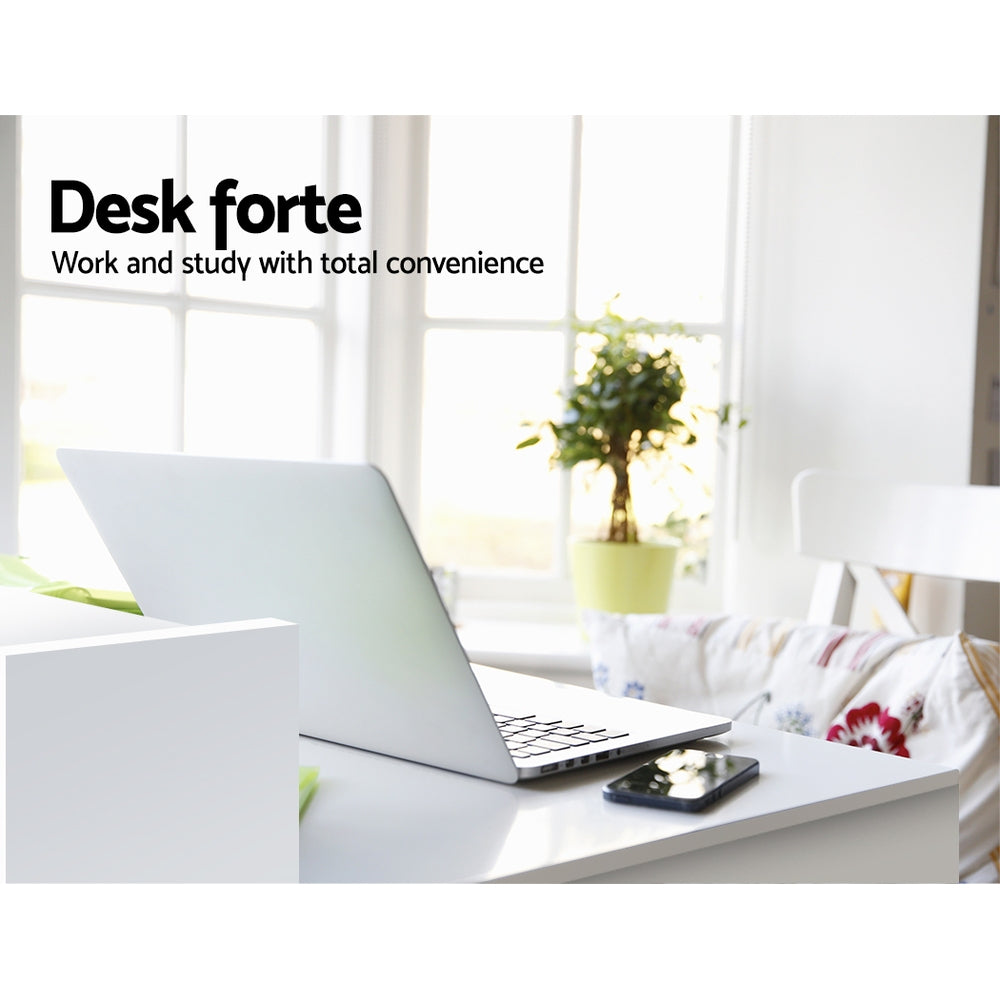 Artiss Office Computer Desk with Storage - White freeshipping - Awezingly