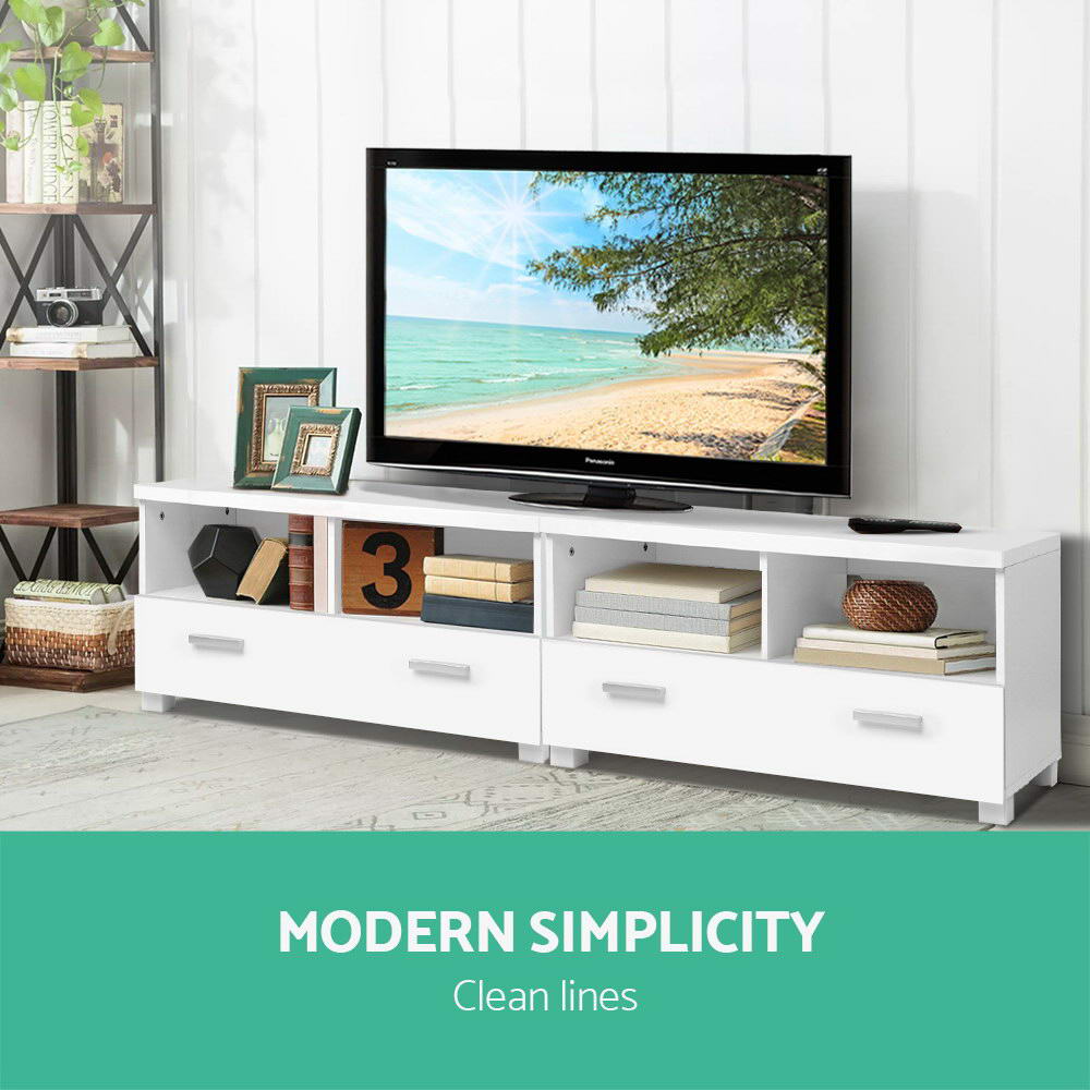 Artiss TV Stand Entertainment Unit with Drawers - White freeshipping - Awezingly