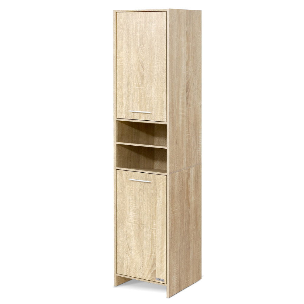 Artiss 185cm Bathroom Cabinet Tallboy Furniture Toilet Storage Laundry Cupboard Oak freeshipping - Awezingly