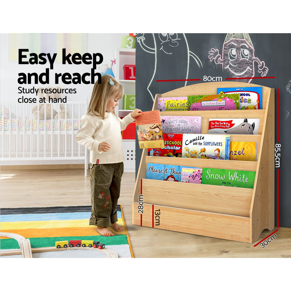 Keezi 5 Tiers Kids Bookshelf Magazine Rack Shelf Organizer - Wooden