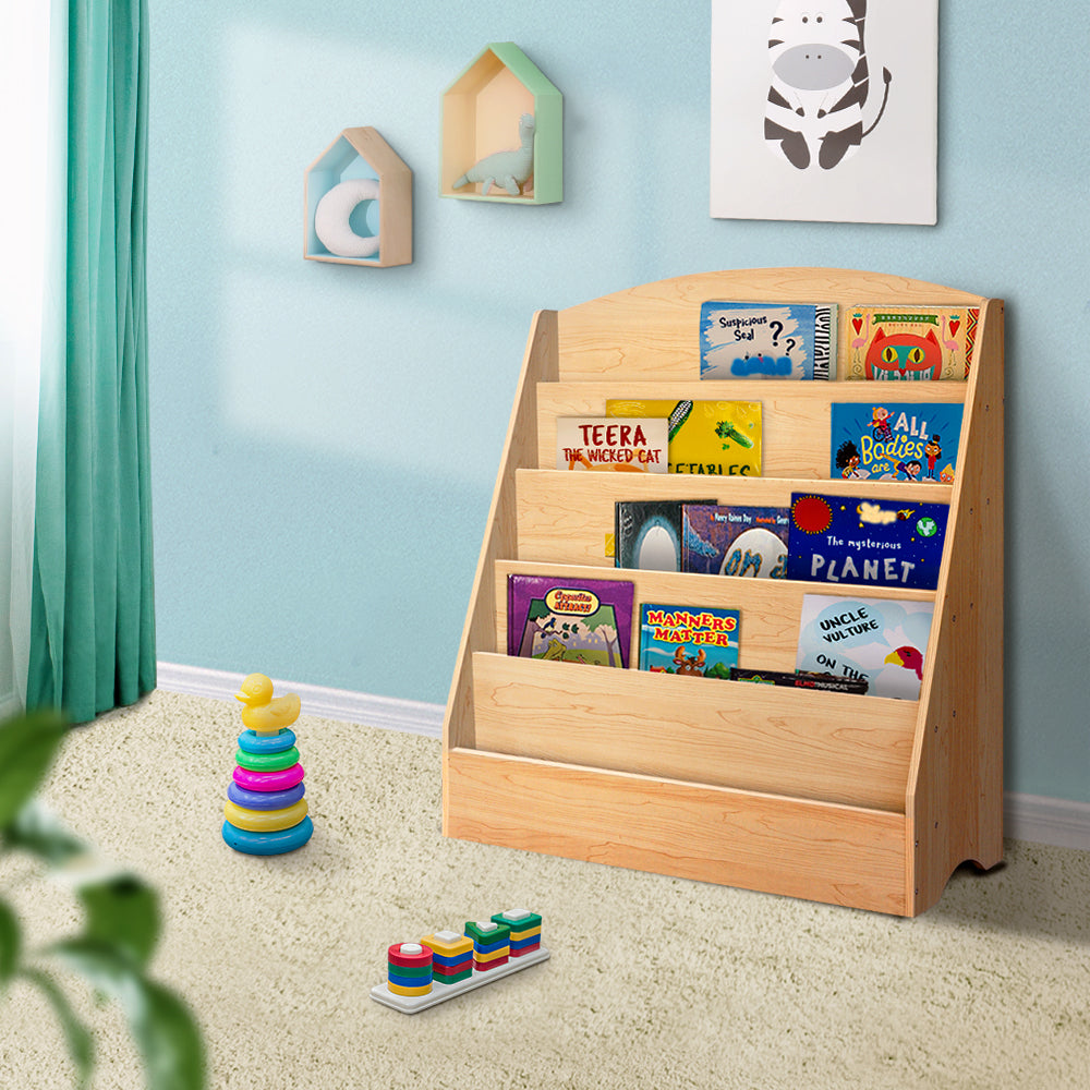 Keezi 5 Tiers Kids Bookshelf Magazine Rack Shelf Organizer - Wooden