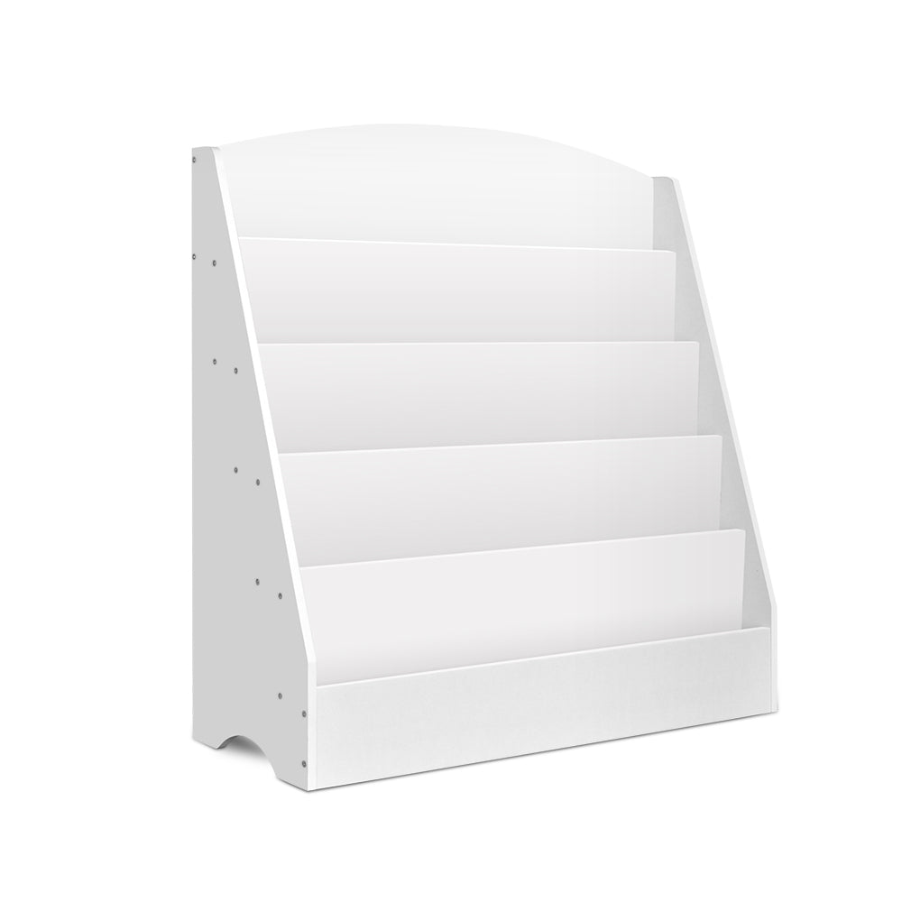 Keezi 5 Tiers Kids Bookshelf Magazine Rack Shelf Organizer - White