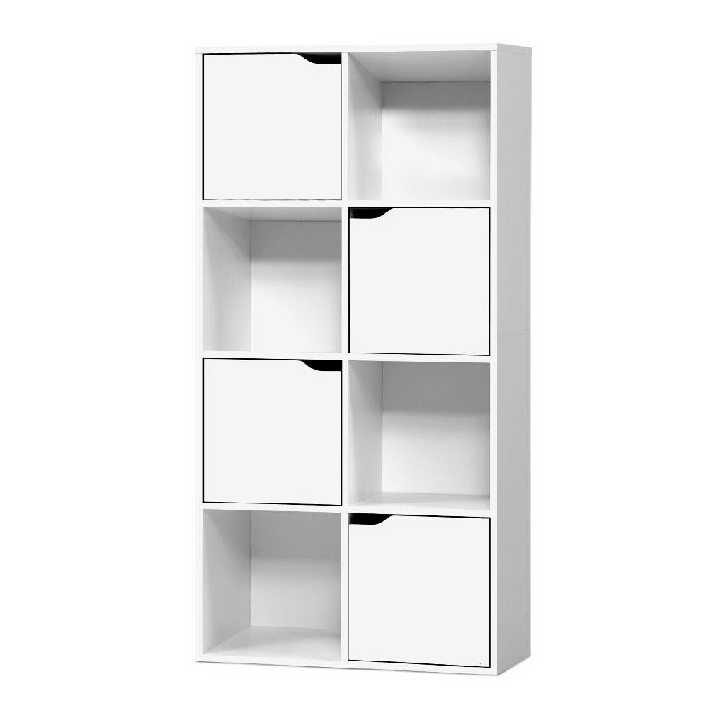 Artiss Display Shelf 8 Cube Storage 4 Door Cabinet Bookshelf Unit White freeshipping - Awezingly